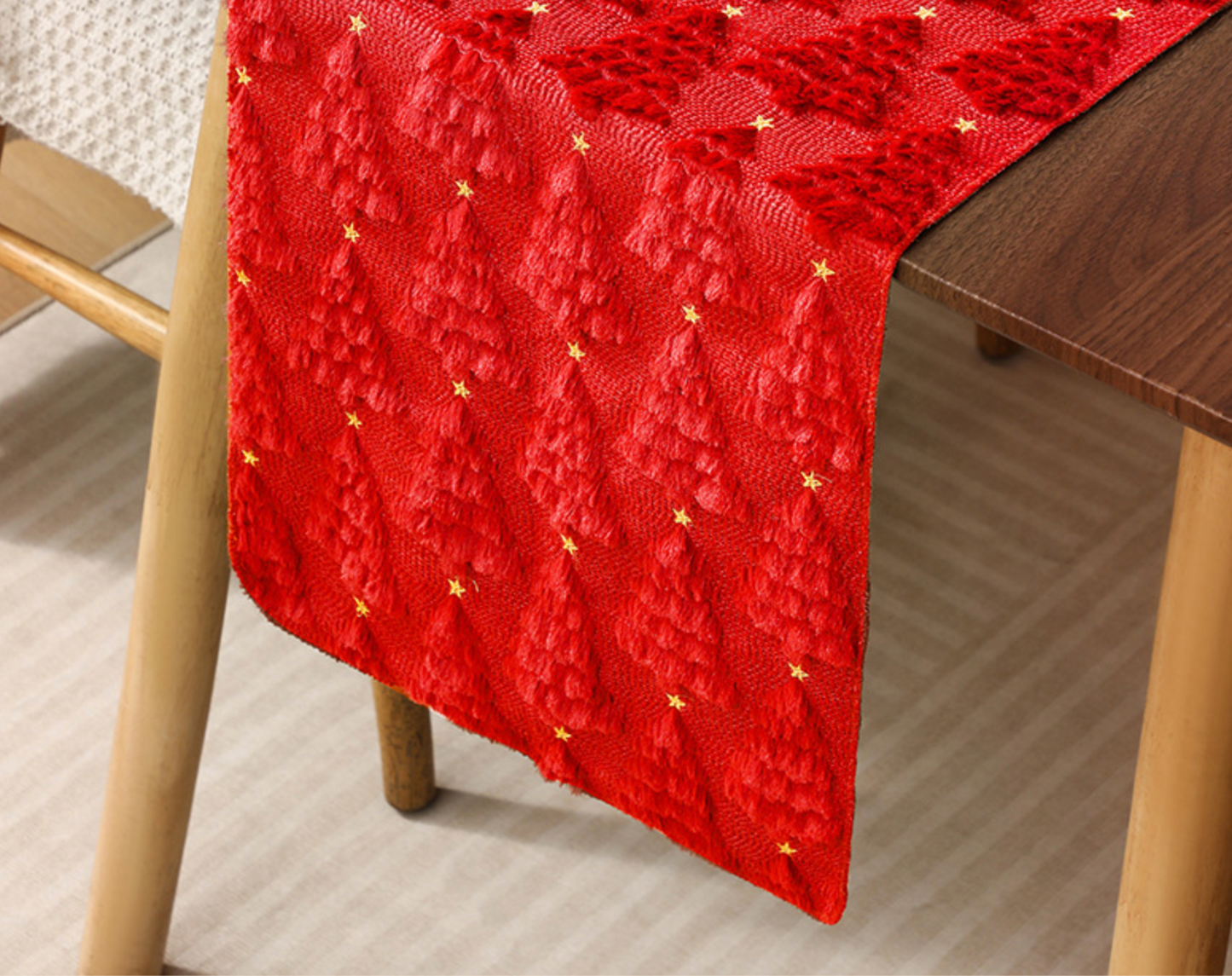 Valentine's Day Plush Faux Rabbit Fur Table Runner, Heart Embroidery Design, Romantic Table Decor for Valentine’s Dinner, Anniversary, Wedding, 2 Sizes: 13x72" & 13x90" (Red/Pink/Cream)